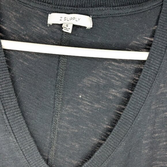 Z Supply V-Neck Reverie Midi Curved Hem Dress Black Size Small - Picture 5 of 5